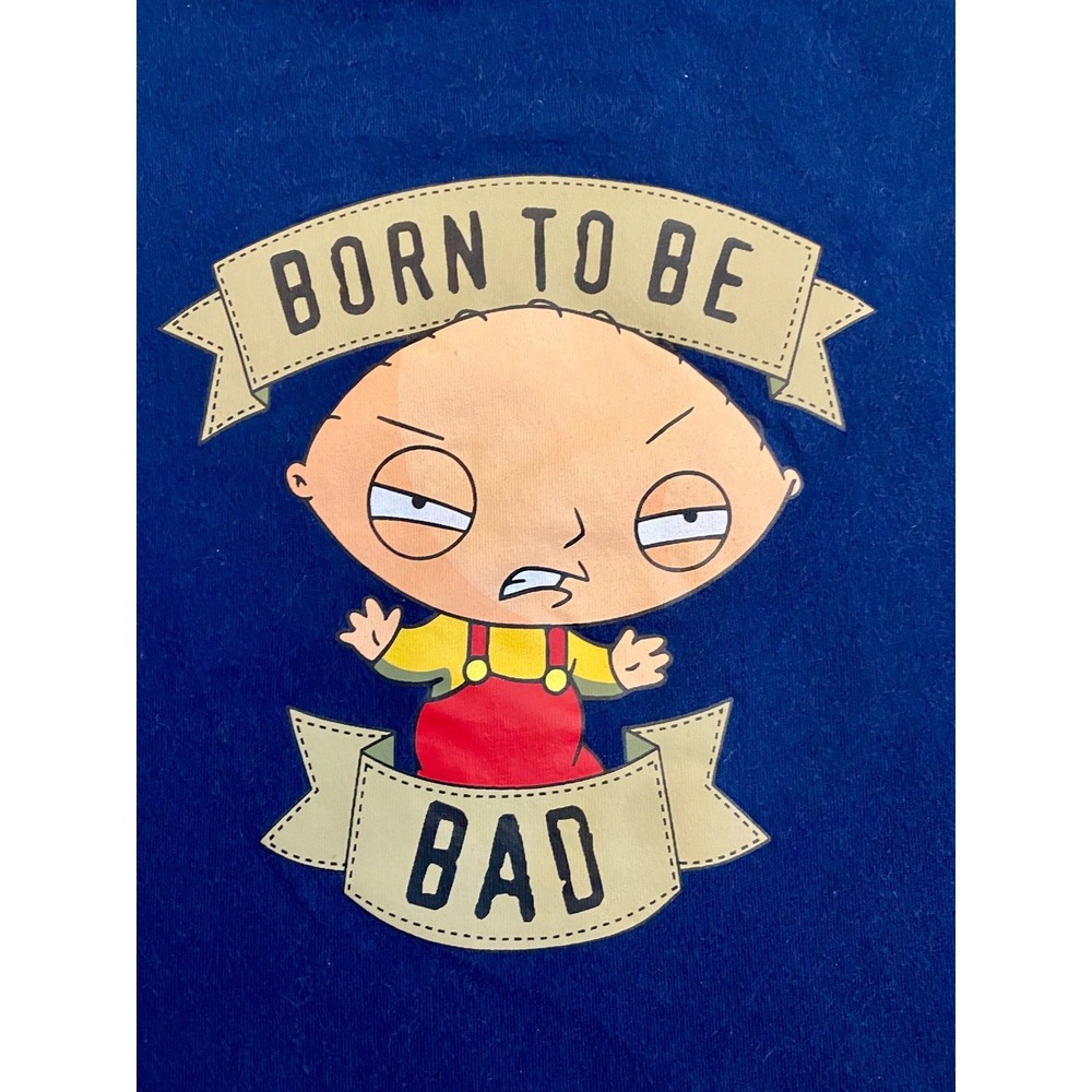 Vintage 2006 Family Guy Stewie Born to be Bad Navy Graphic T-Shirt Mens Medium